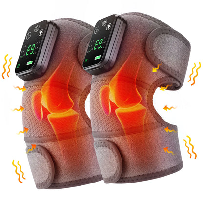 Electric Heated Vibration Knee and Shoulder Massager with Hot Compress for Pain Relief and Physiotherapy